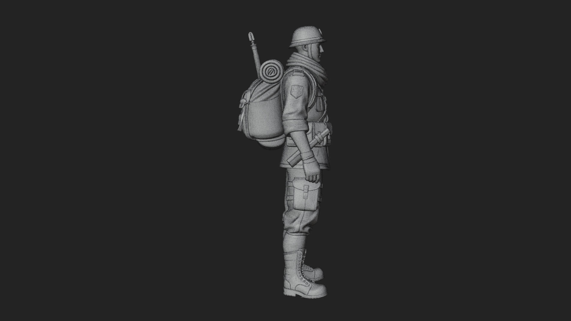 Vintage Soldier Statue Design 10 3D Print Model 3D Model
