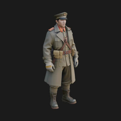 Vintage Soldier Statue Design 11 3D Print Model