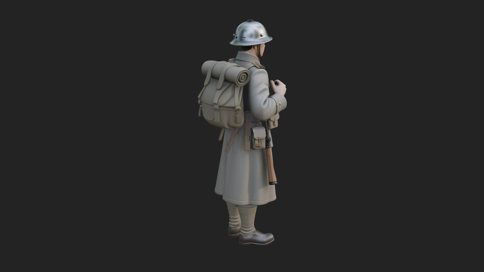 Vintage Soldier Statue Design 12 3D Print Model 3D Model