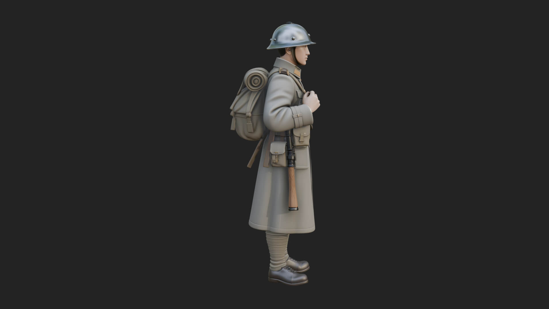 Vintage Soldier Statue Design 12 3D Print Model 3D Model