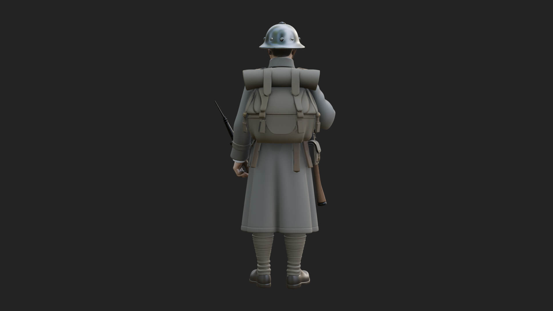 Vintage Soldier Statue Design 12 3D Print Model 3D Model