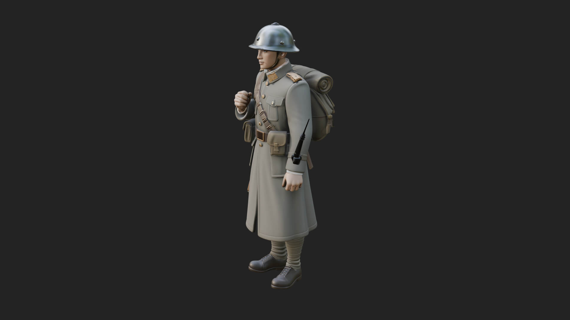 Vintage Soldier Statue Design 12 3D Print Model 3D Model