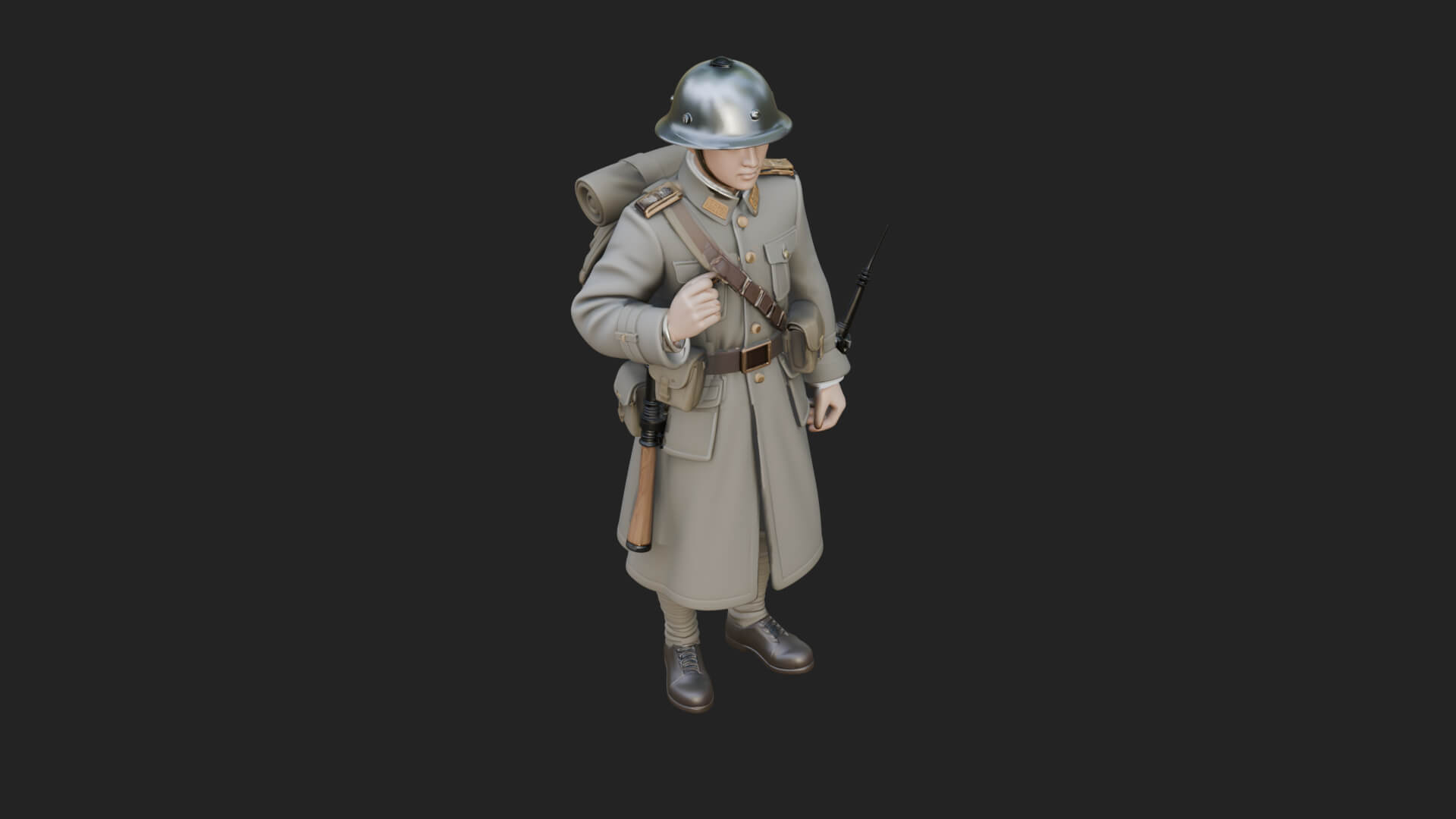Vintage Soldier Statue Design 12 3D Print Model 3D Model