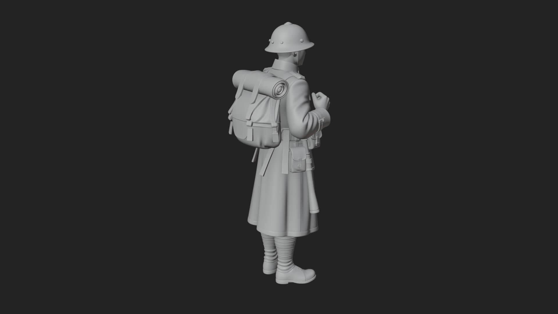 Vintage Soldier Statue Design 12 3D Print Model 3D Model