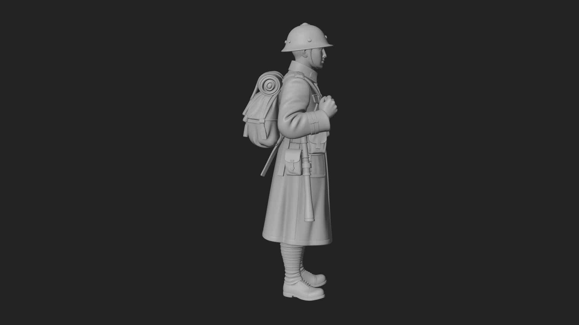 Vintage Soldier Statue Design 12 3D Print Model 3D Model