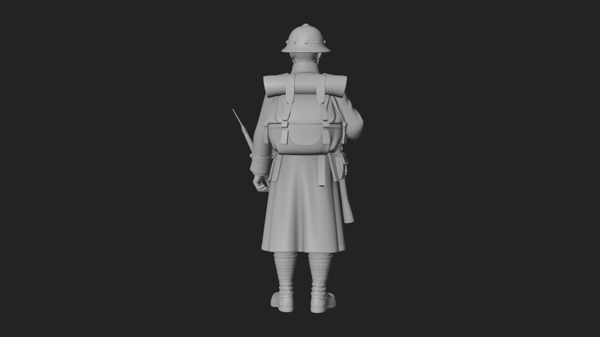 Vintage Soldier Statue Design 12 3D Print Model 3D Model
