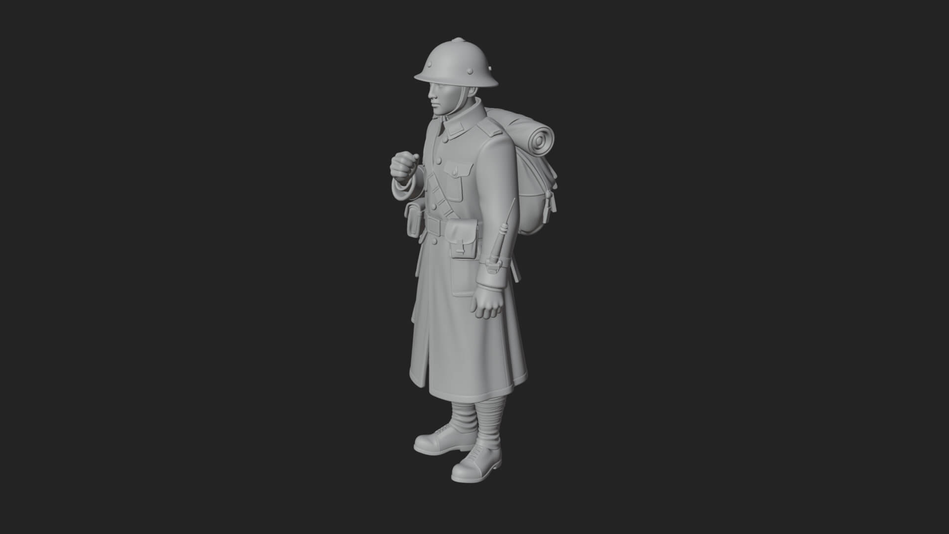 Vintage Soldier Statue Design 12 3D Print Model 3D Model