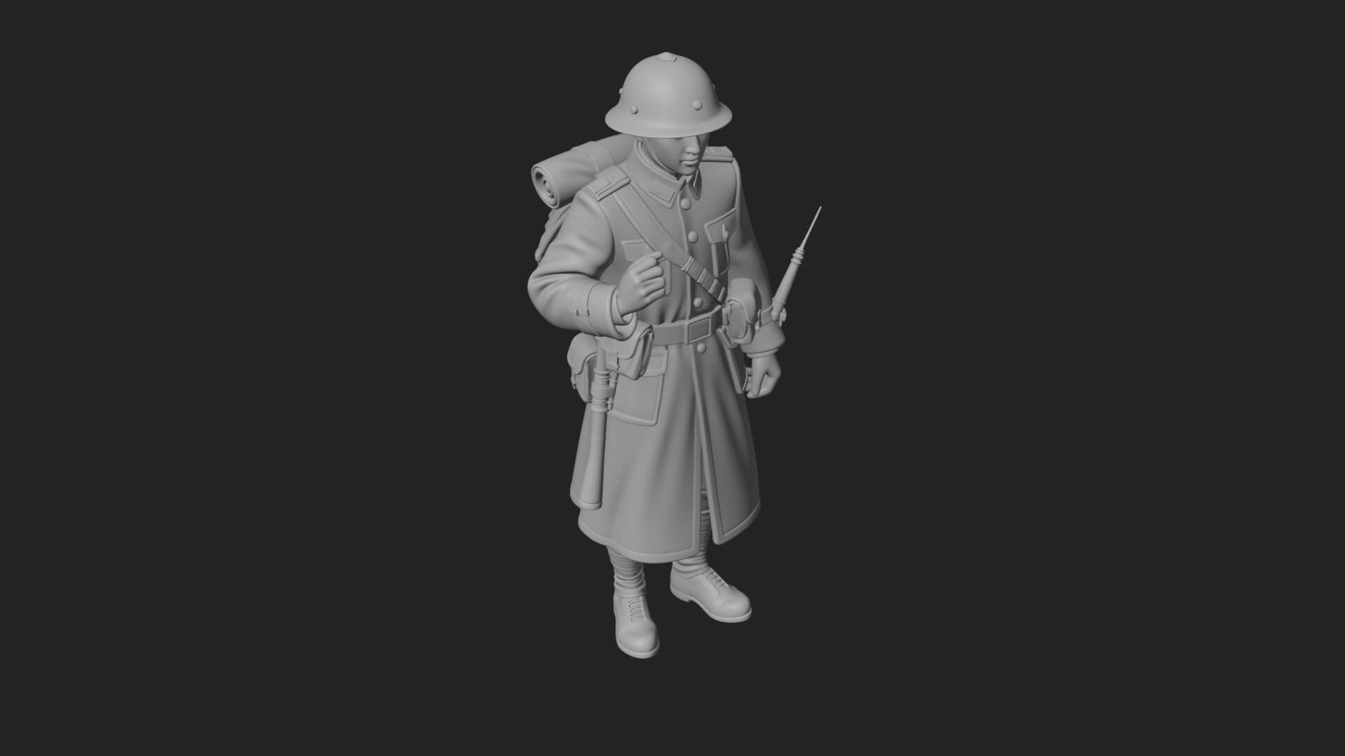 Vintage Soldier Statue Design 12 3D Print Model 3D Model