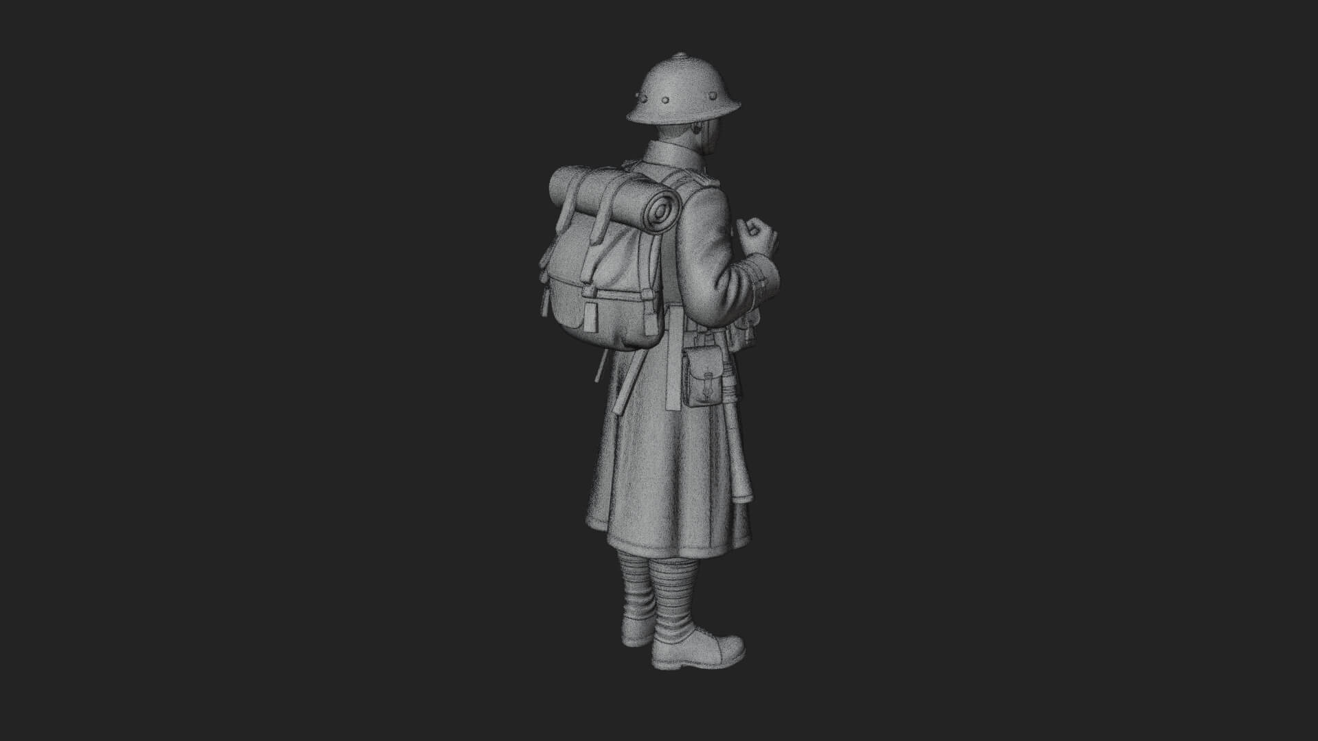 Vintage Soldier Statue Design 12 3D Print Model 3D Model