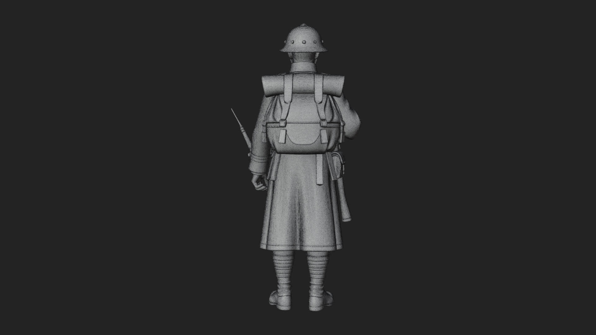 Vintage Soldier Statue Design 12 3D Print Model 3D Model