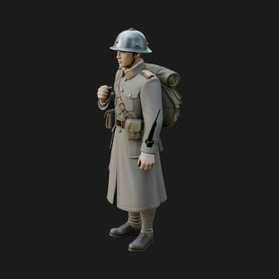 Vintage Soldier Statue Design 12 3D Print Model