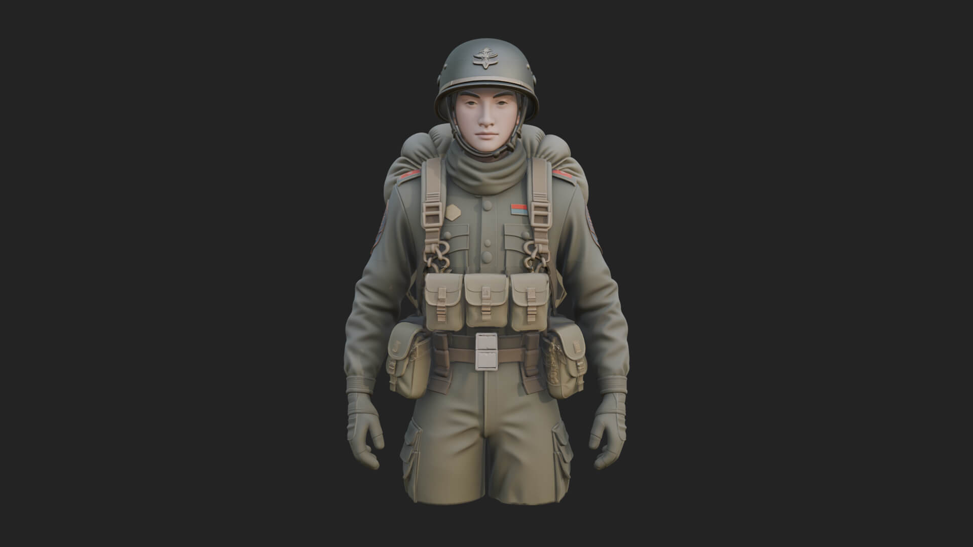 Vintage Soldier Statue Design 13 3D Print Model 3D Model