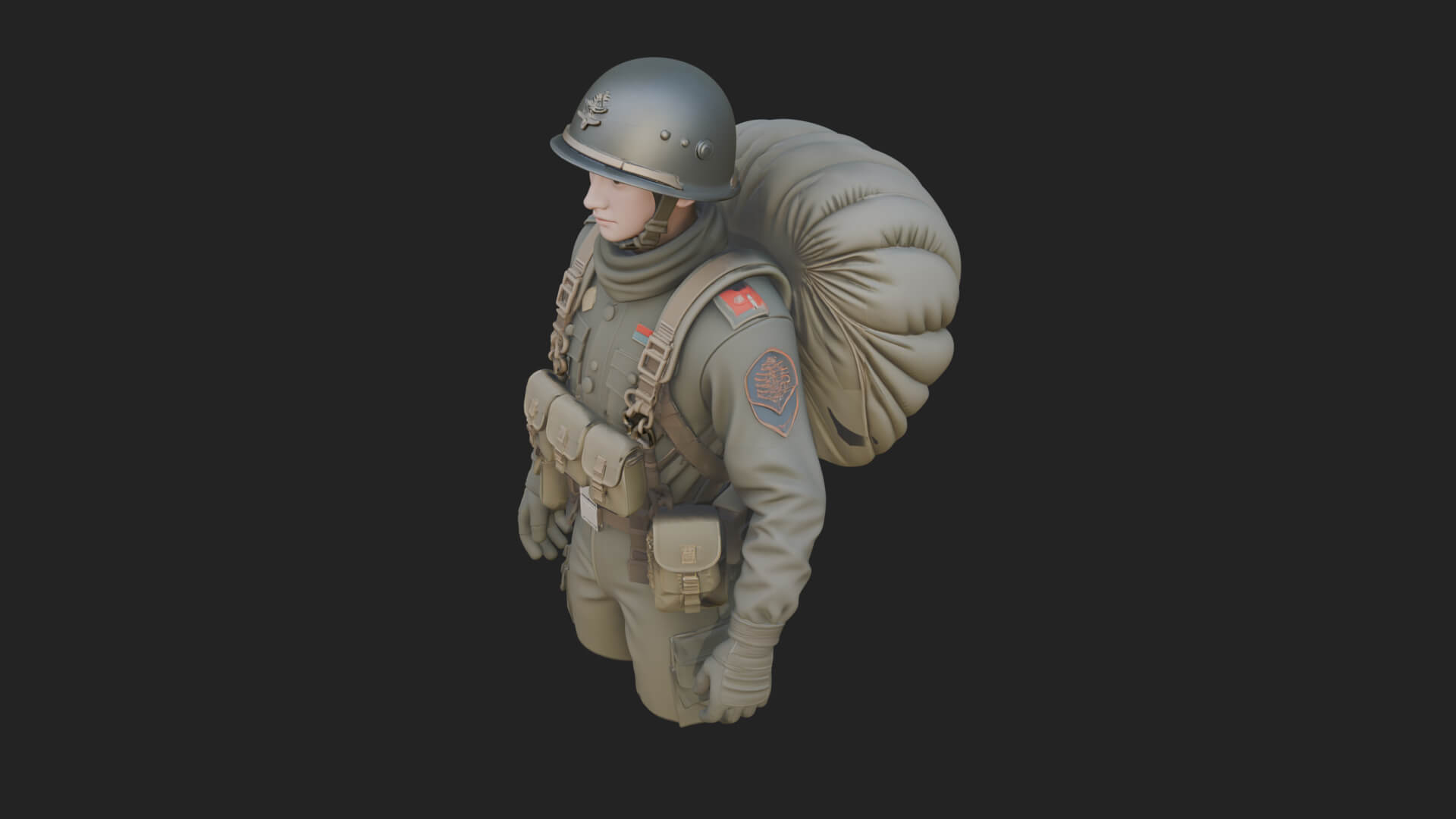 Vintage Soldier Statue Design 13 3D Print Model 3D Model