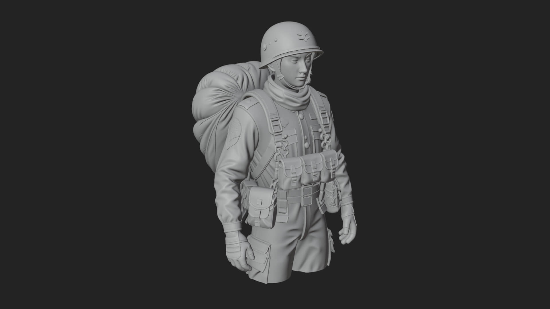 Vintage Soldier Statue Design 13 3D Print Model 3D Model