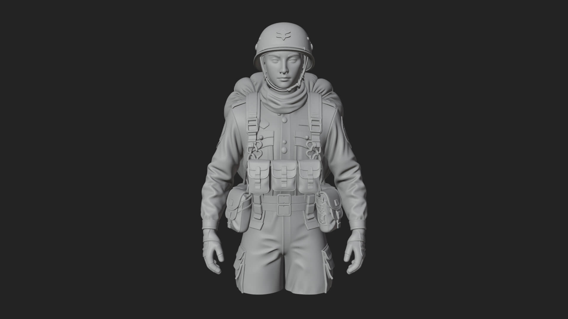 Vintage Soldier Statue Design 13 3D Print Model 3D Model
