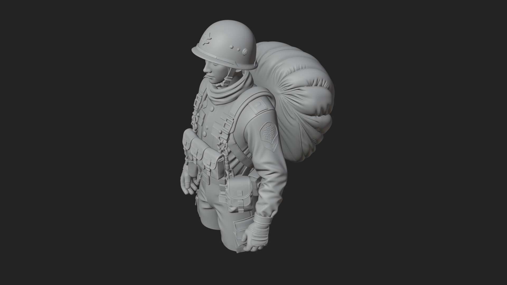 Vintage Soldier Statue Design 13 3D Print Model 3D Model