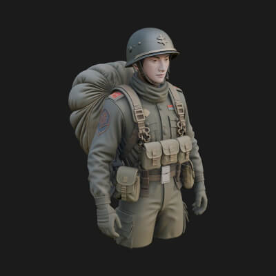 Vintage Soldier Statue Design 13 3D Print Model