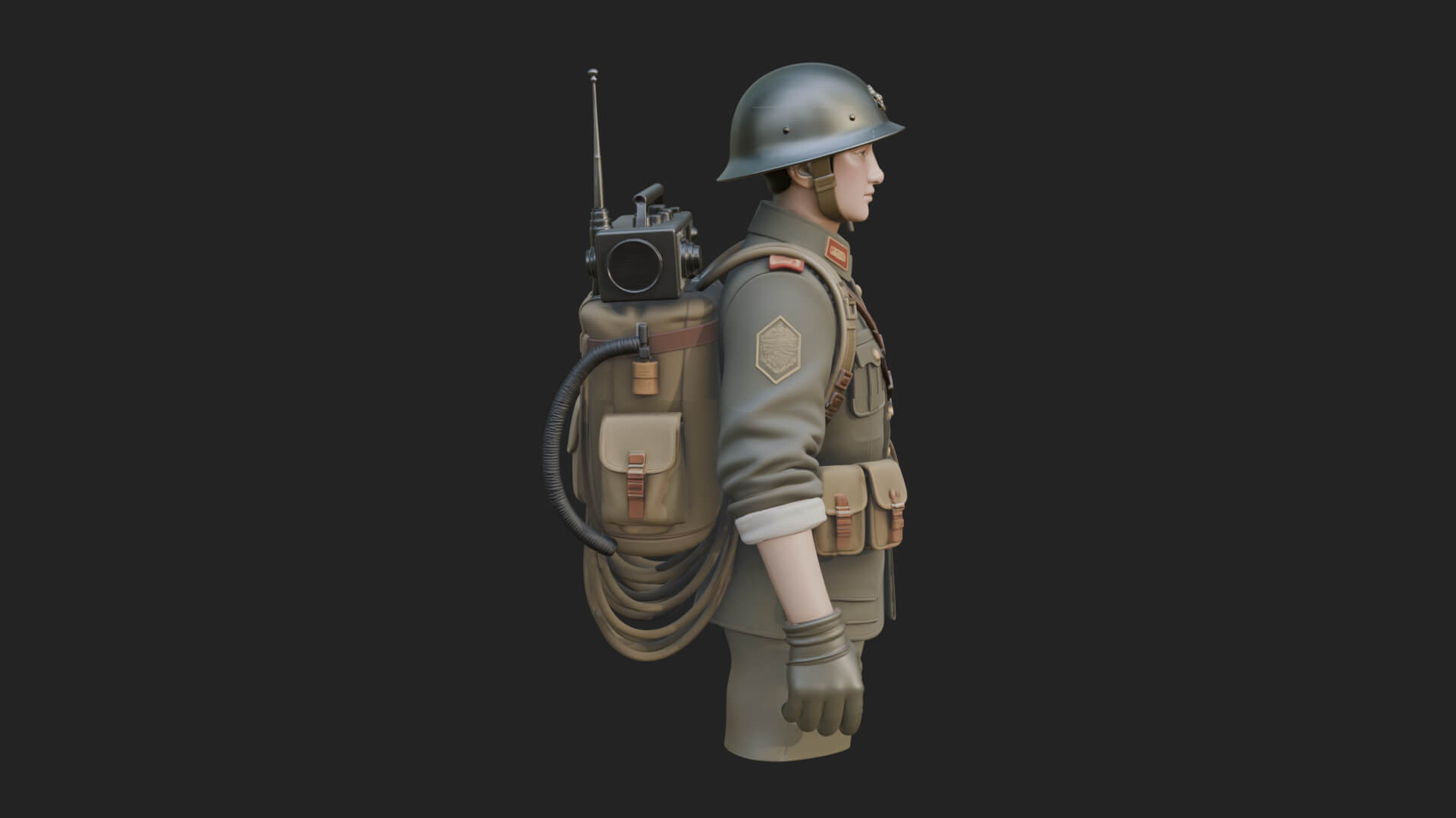 Vintage Soldier Statue Design 14 3D Print Model 3D Model