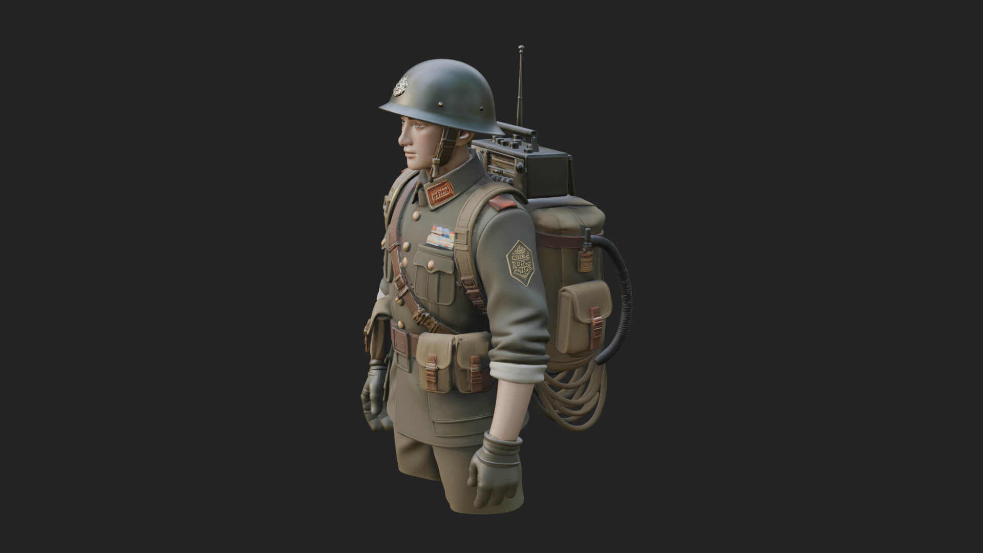 Vintage Soldier Statue Design 14 3D Print Model 3D Model