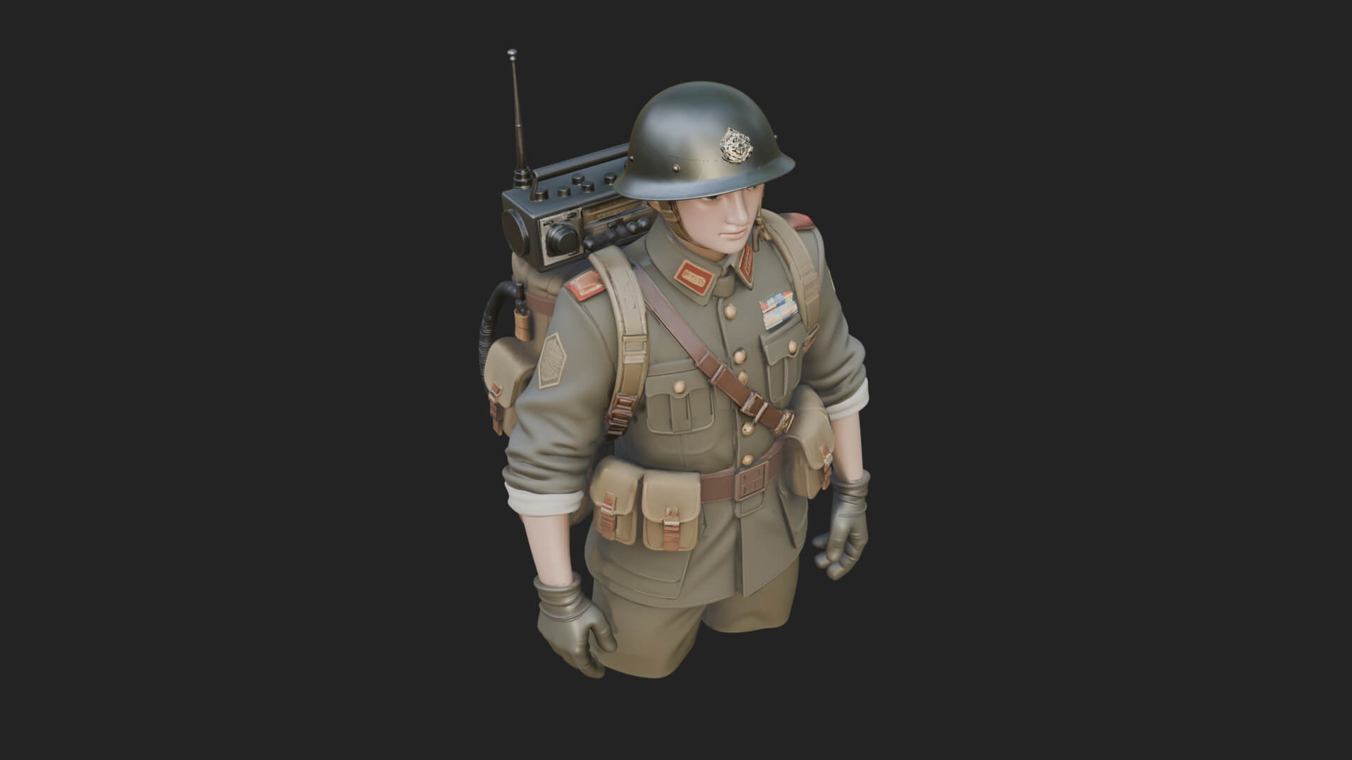Vintage Soldier Statue Design 14 3D Print Model 3D Model