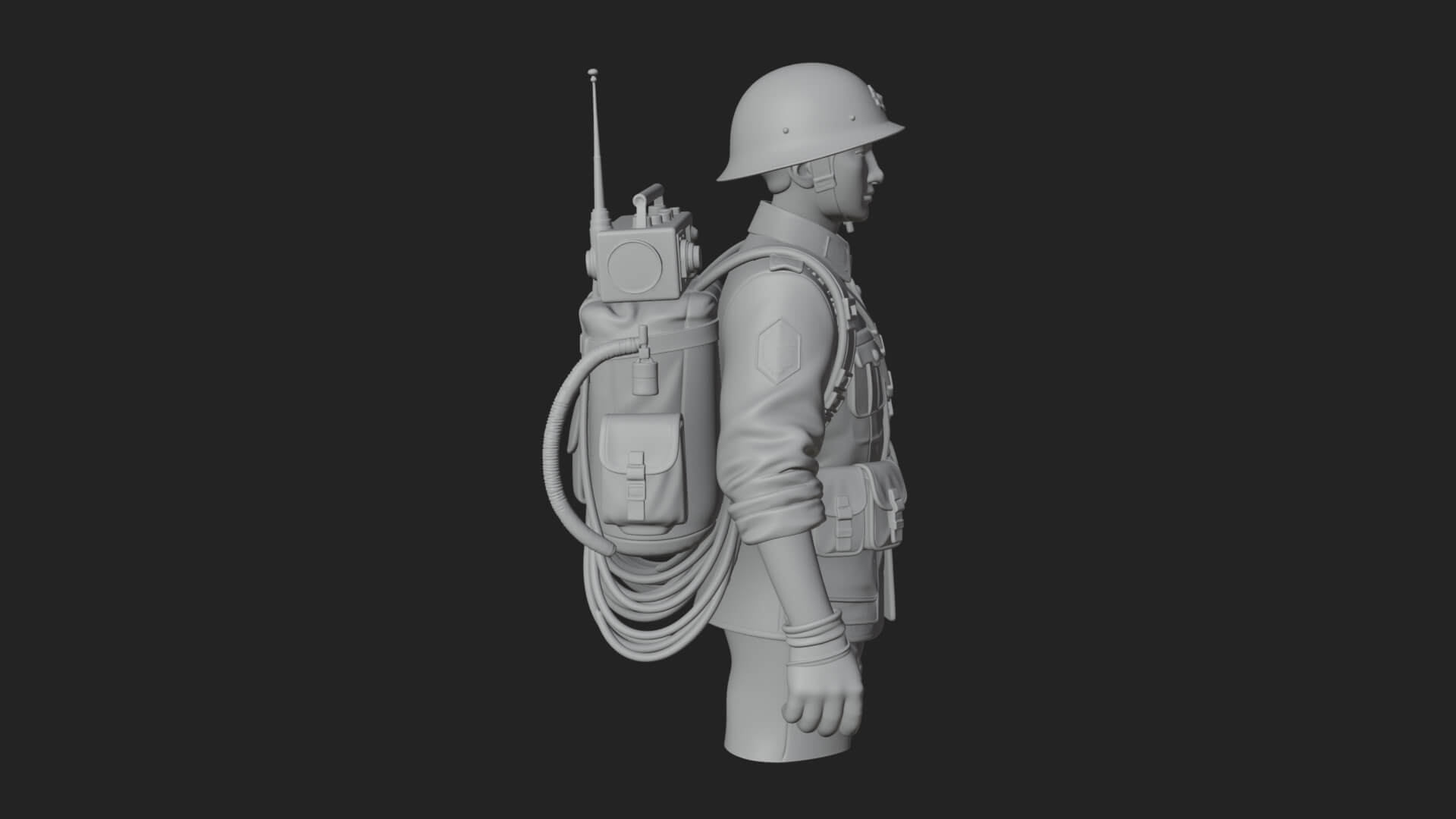 Vintage Soldier Statue Design 14 3D Print Model 3D Model