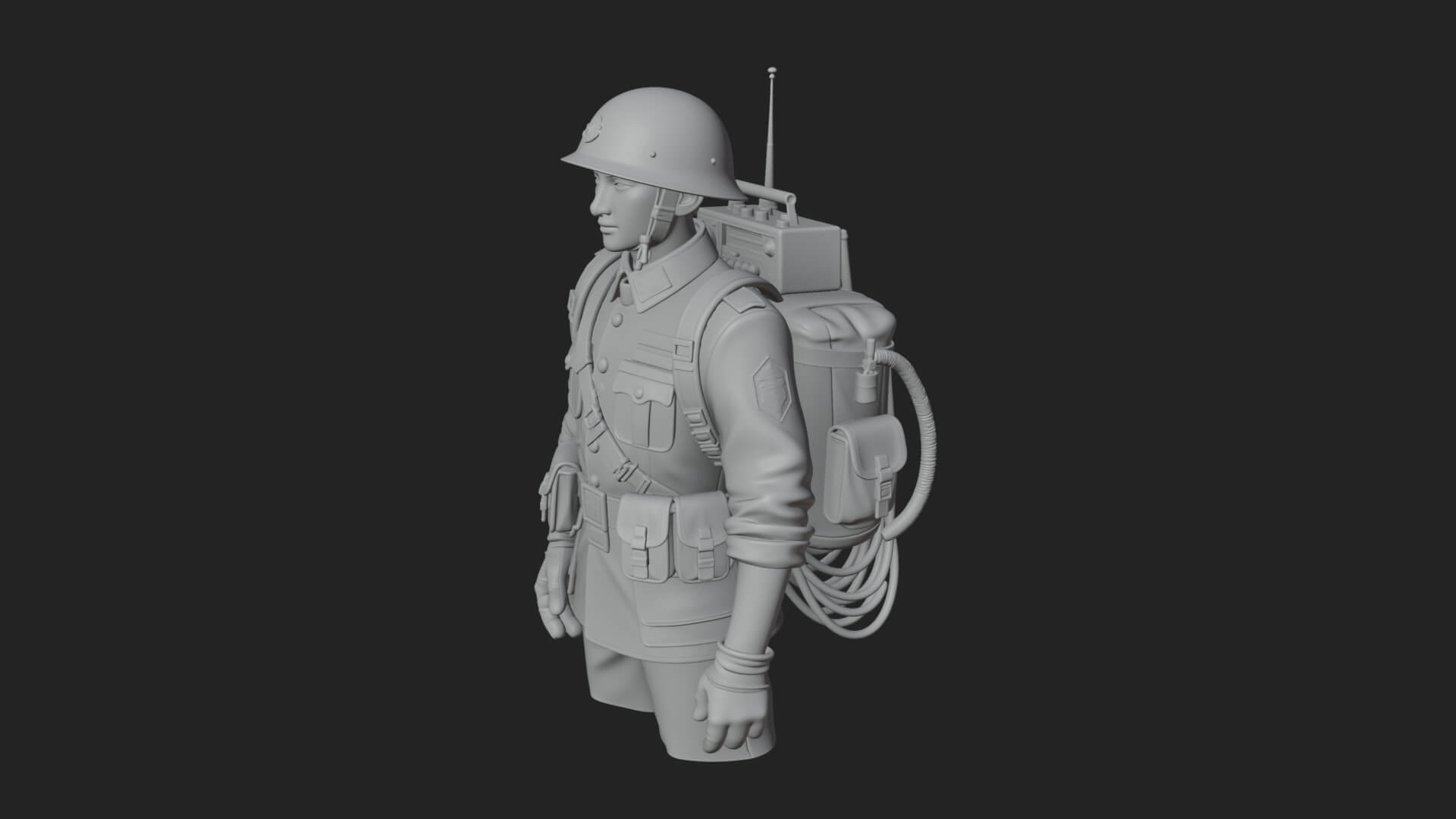 Vintage Soldier Statue Design 14 3D Print Model 3D Model