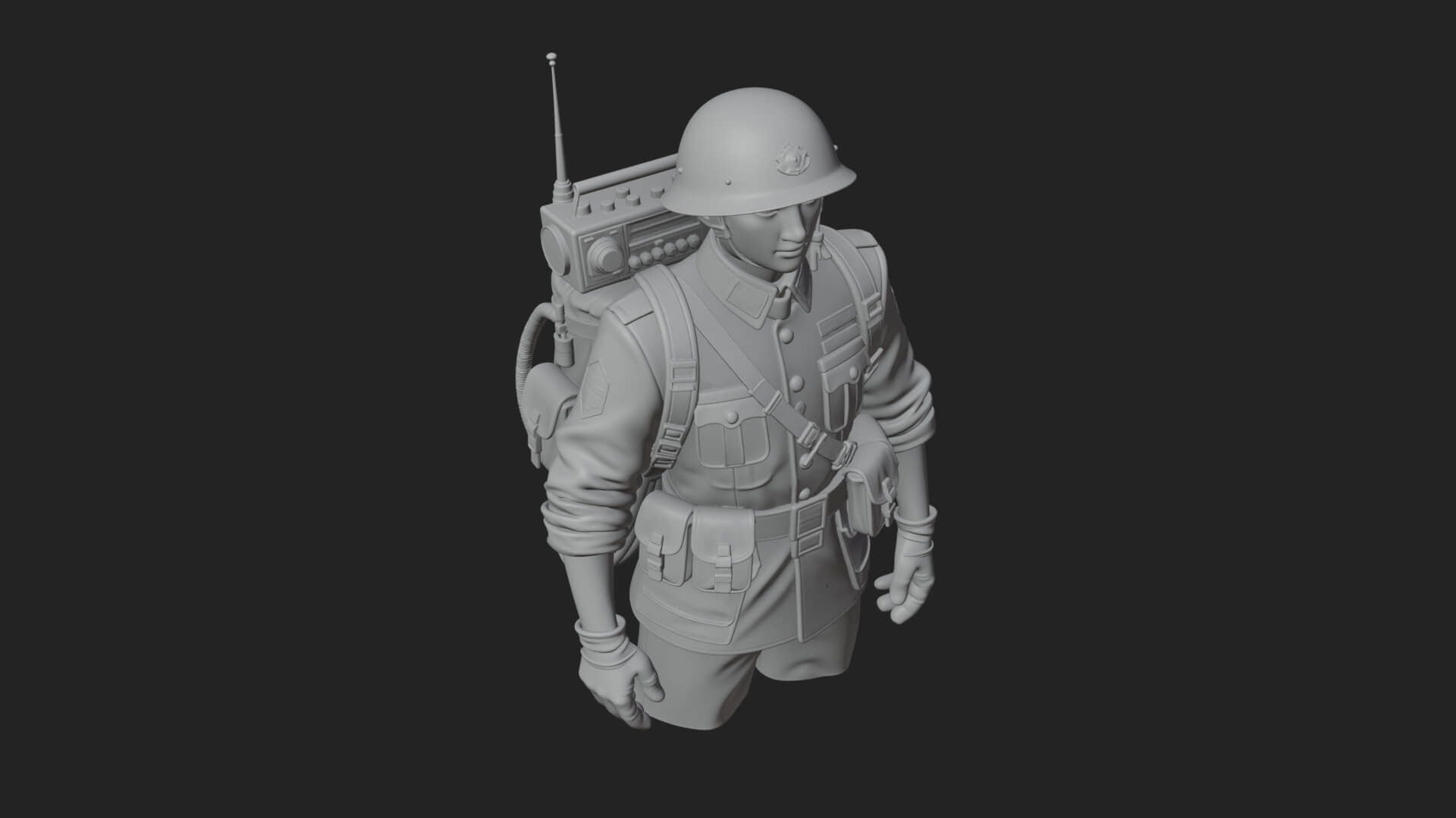 Vintage Soldier Statue Design 14 3D Print Model 3D Model