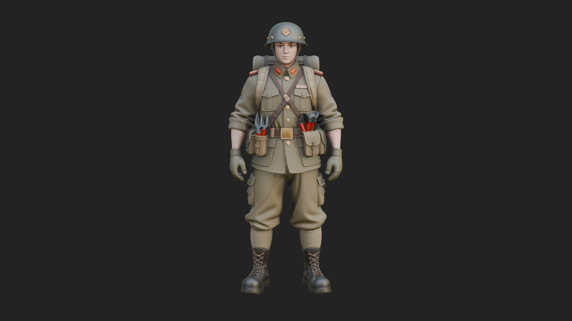 Vintage Soldier Statue Design 15 3D Print Model 3D Model