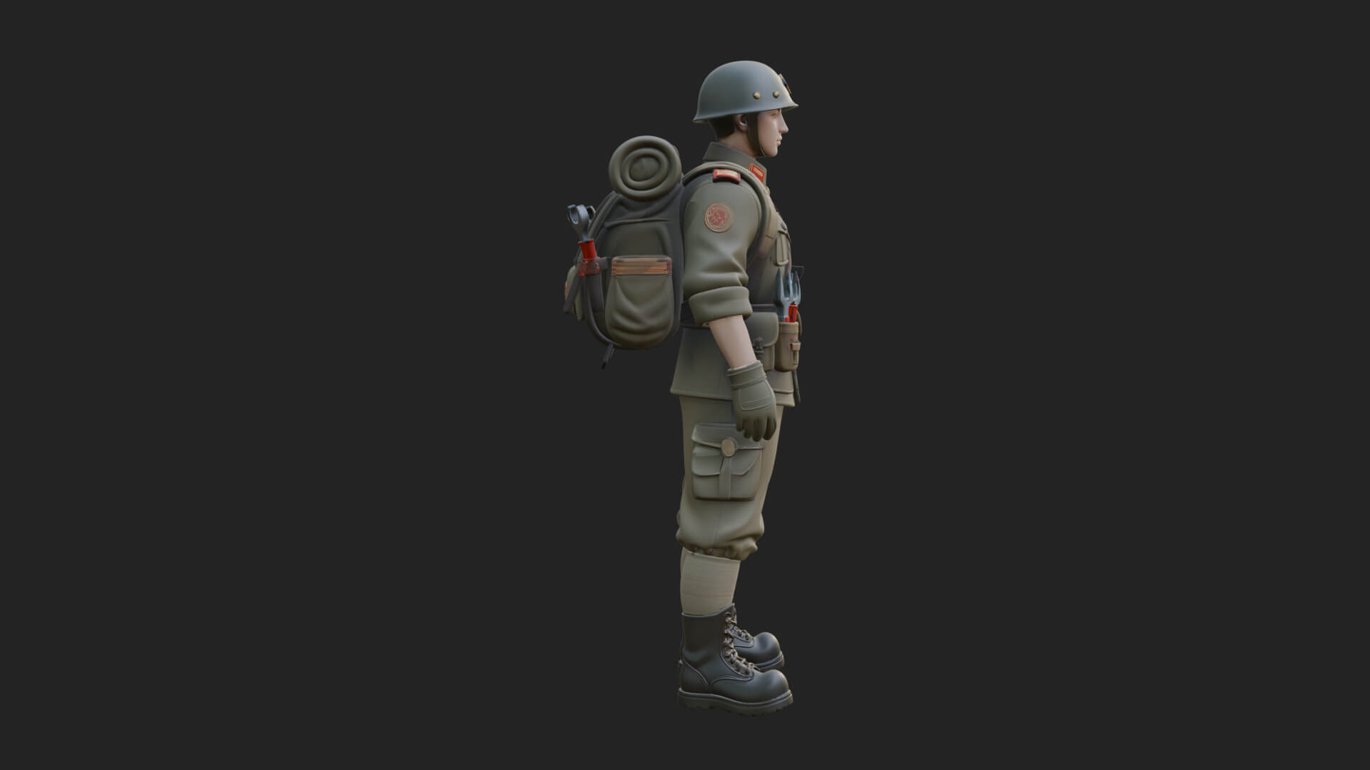 Vintage Soldier Statue Design 15 3D Print Model 3D Model