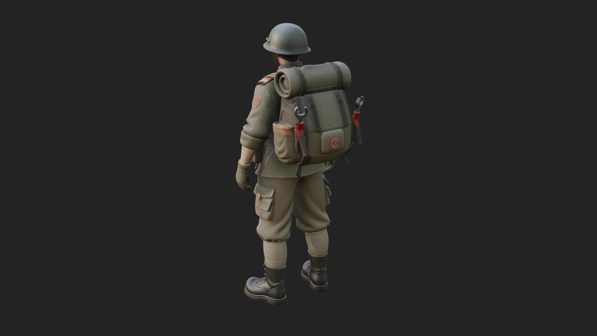 Vintage Soldier Statue Design 15 3D Print Model 3D Model