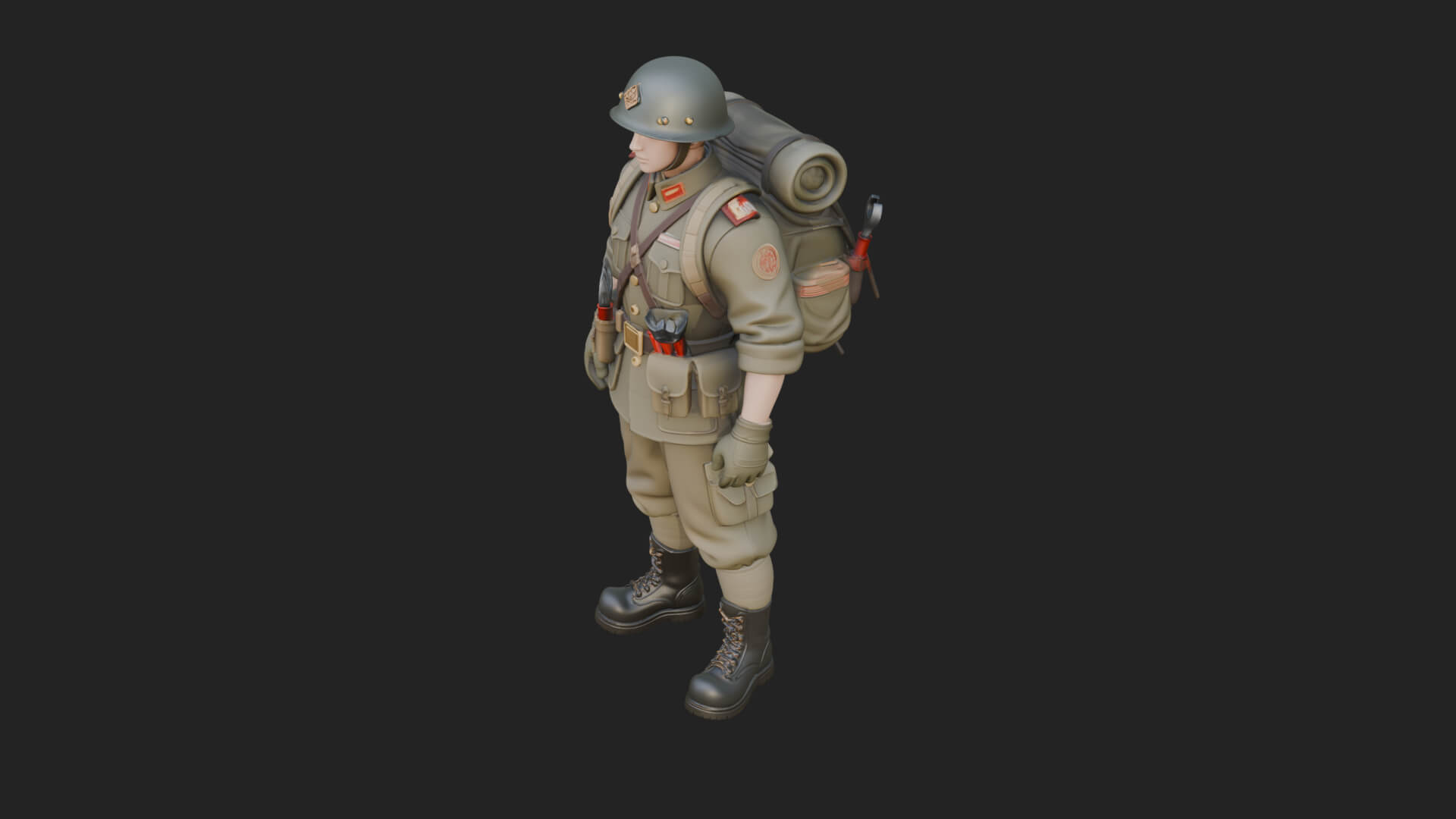 Vintage Soldier Statue Design 15 3D Print Model 3D Model