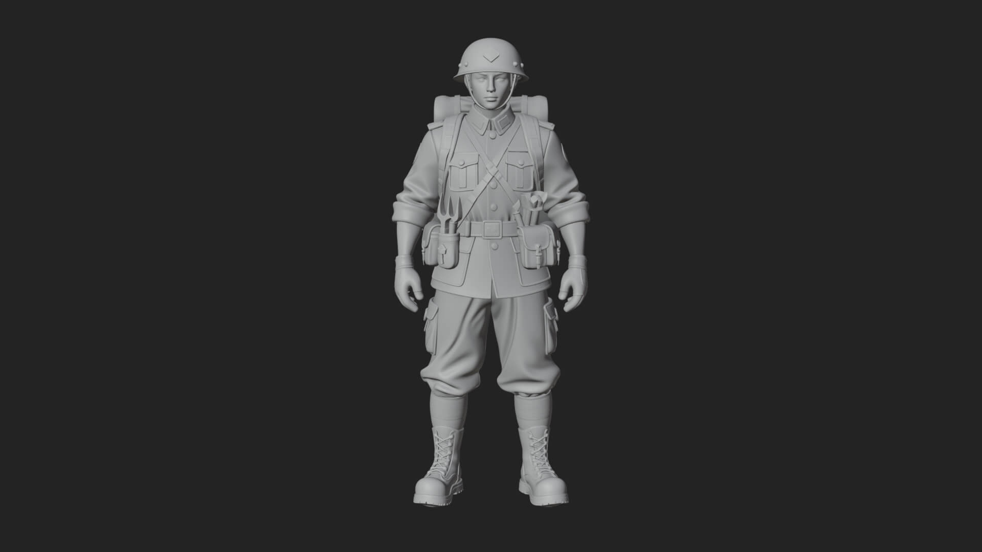 Vintage Soldier Statue Design 15 3D Print Model 3D Model