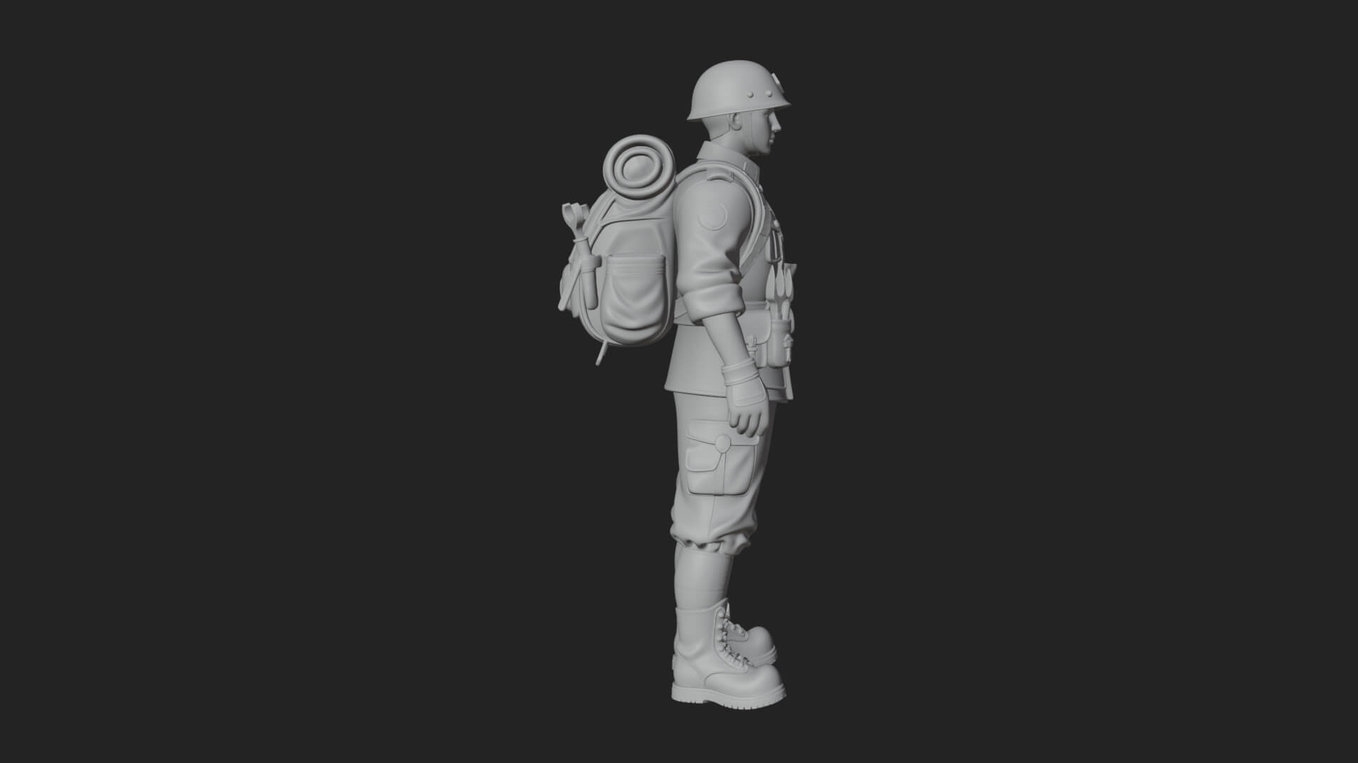 Vintage Soldier Statue Design 15 3D Print Model 3D Model