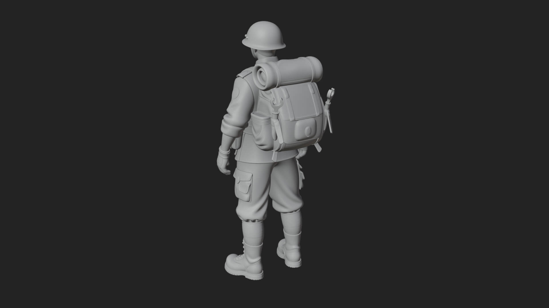 Vintage Soldier Statue Design 15 3D Print Model 3D Model