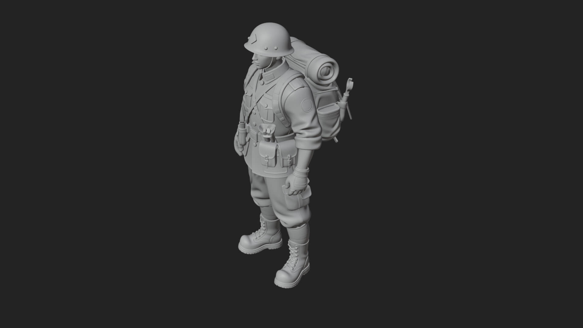 Vintage Soldier Statue Design 15 3D Print Model 3D Model