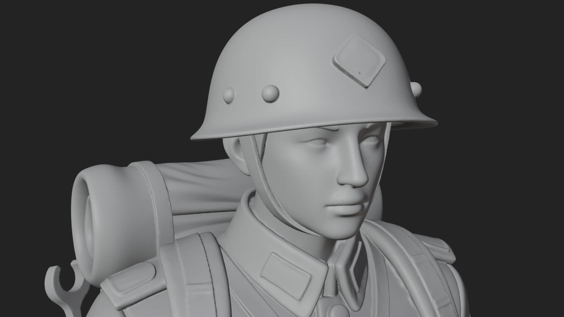 Vintage Soldier Statue Design 15 3D Print Model 3D Model