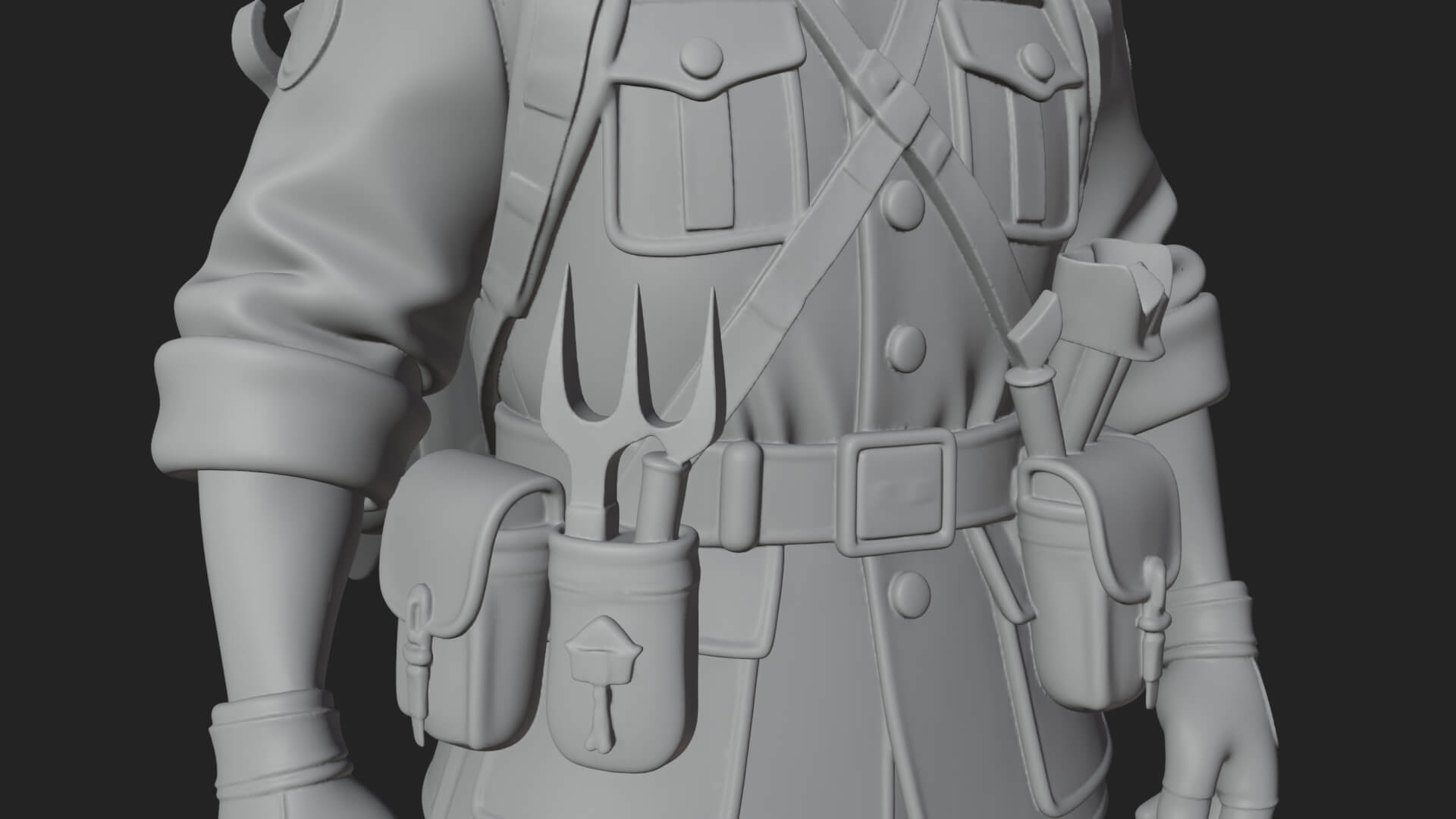 Vintage Soldier Statue Design 15 3D Print Model 3D Model