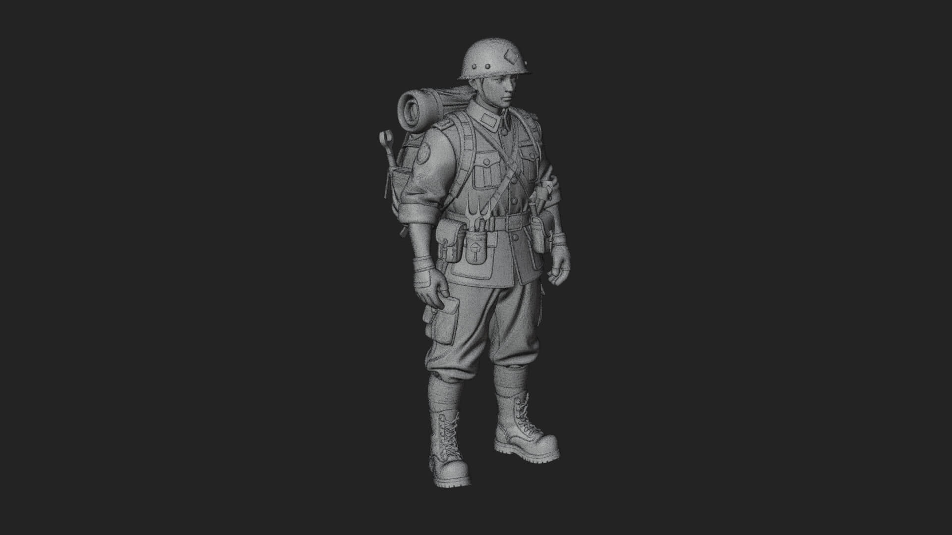 Vintage Soldier Statue Design 15 3D Print Model 3D Model