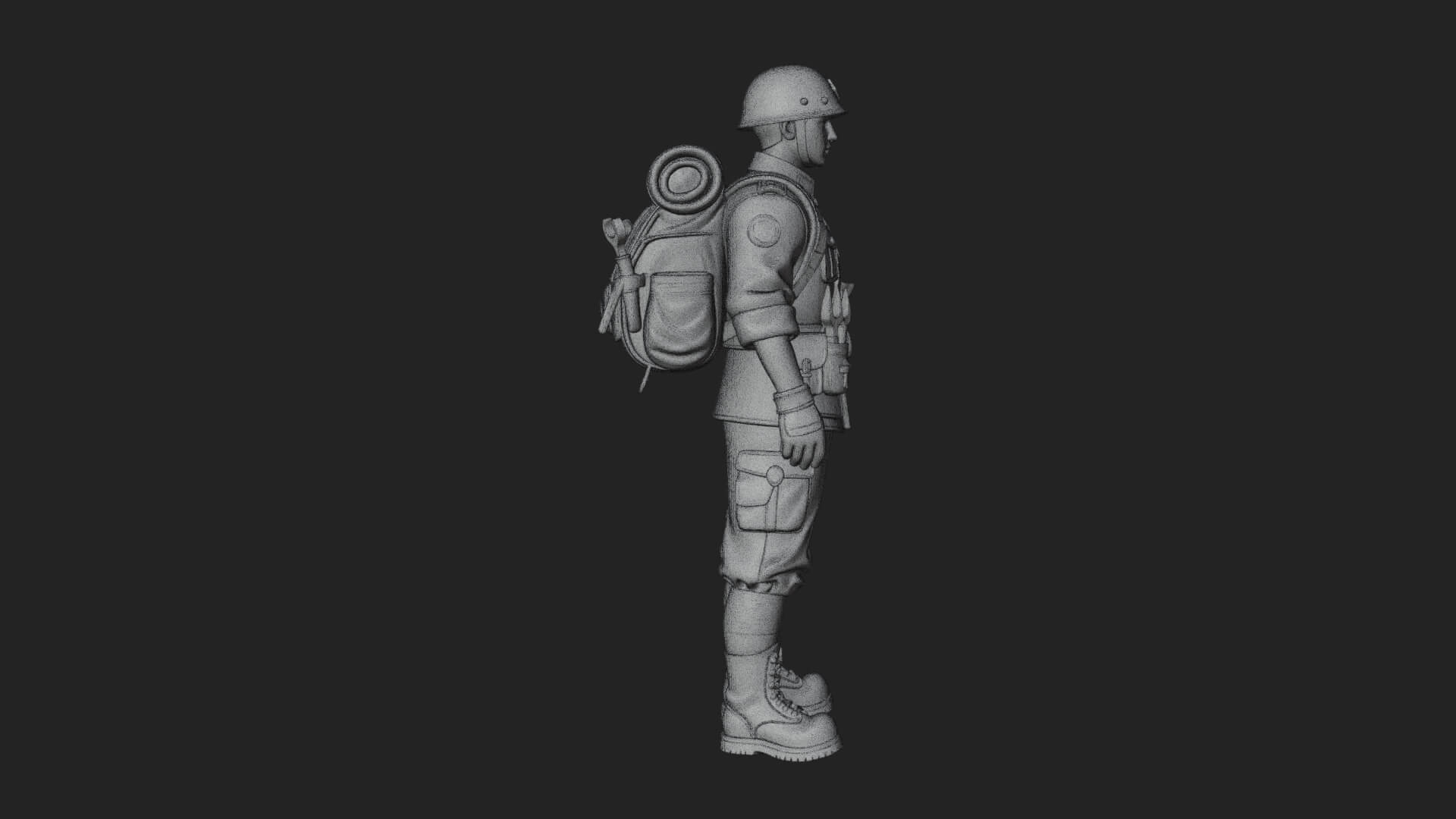 Vintage Soldier Statue Design 15 3D Print Model 3D Model