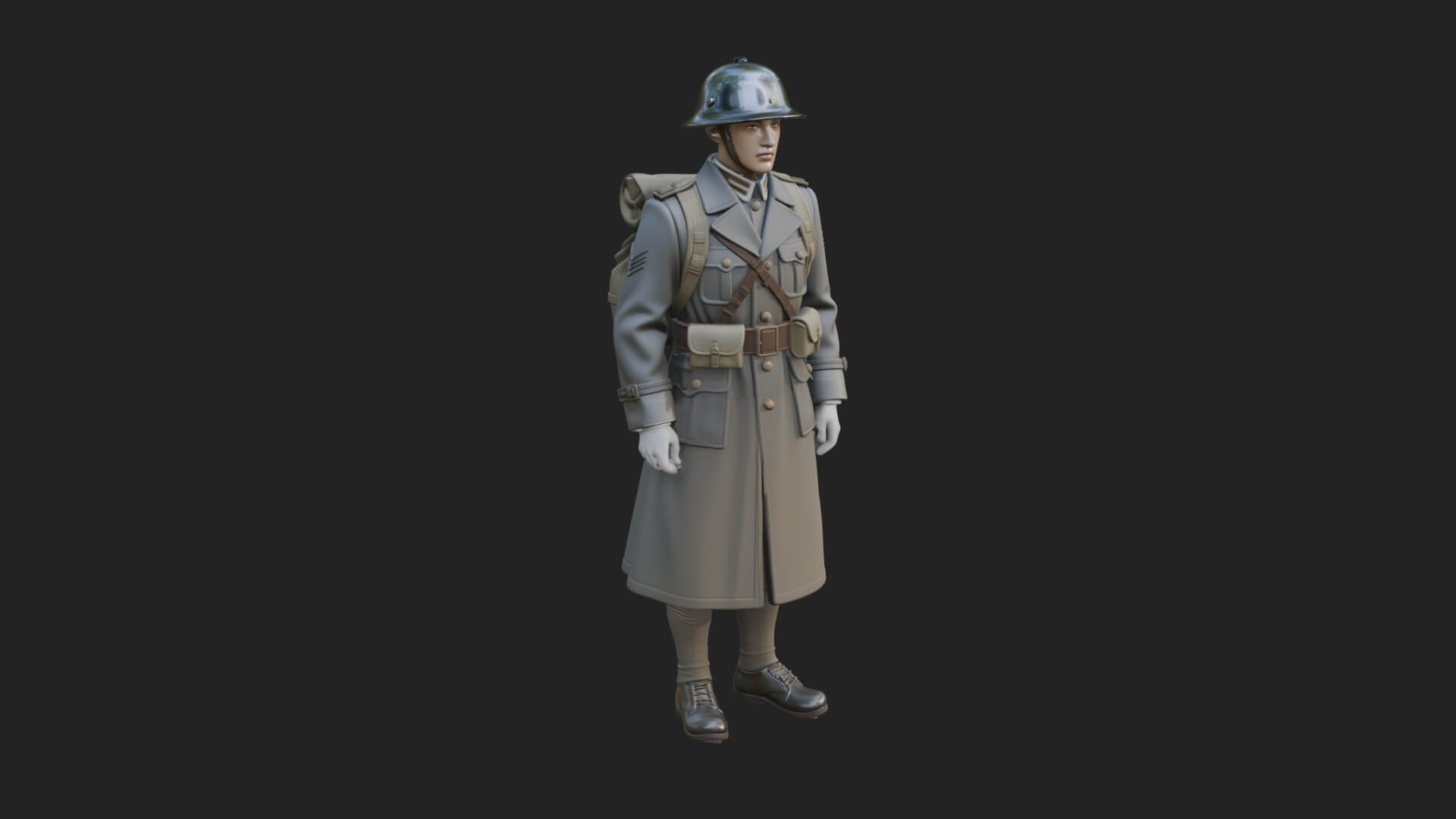 Vintage Soldier Statue Design 16 3D Print Model 3D Model