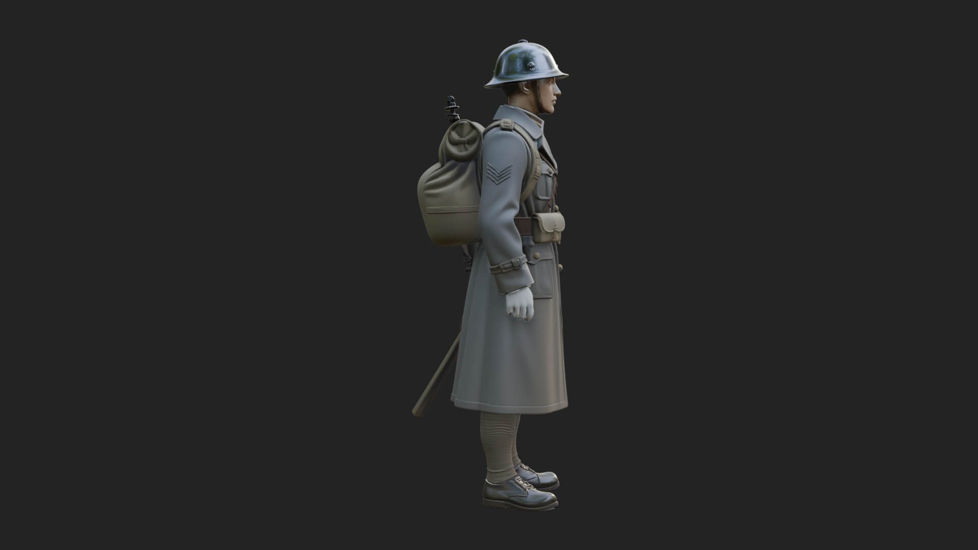 Vintage Soldier Statue Design 16 3D Print Model 3D Model