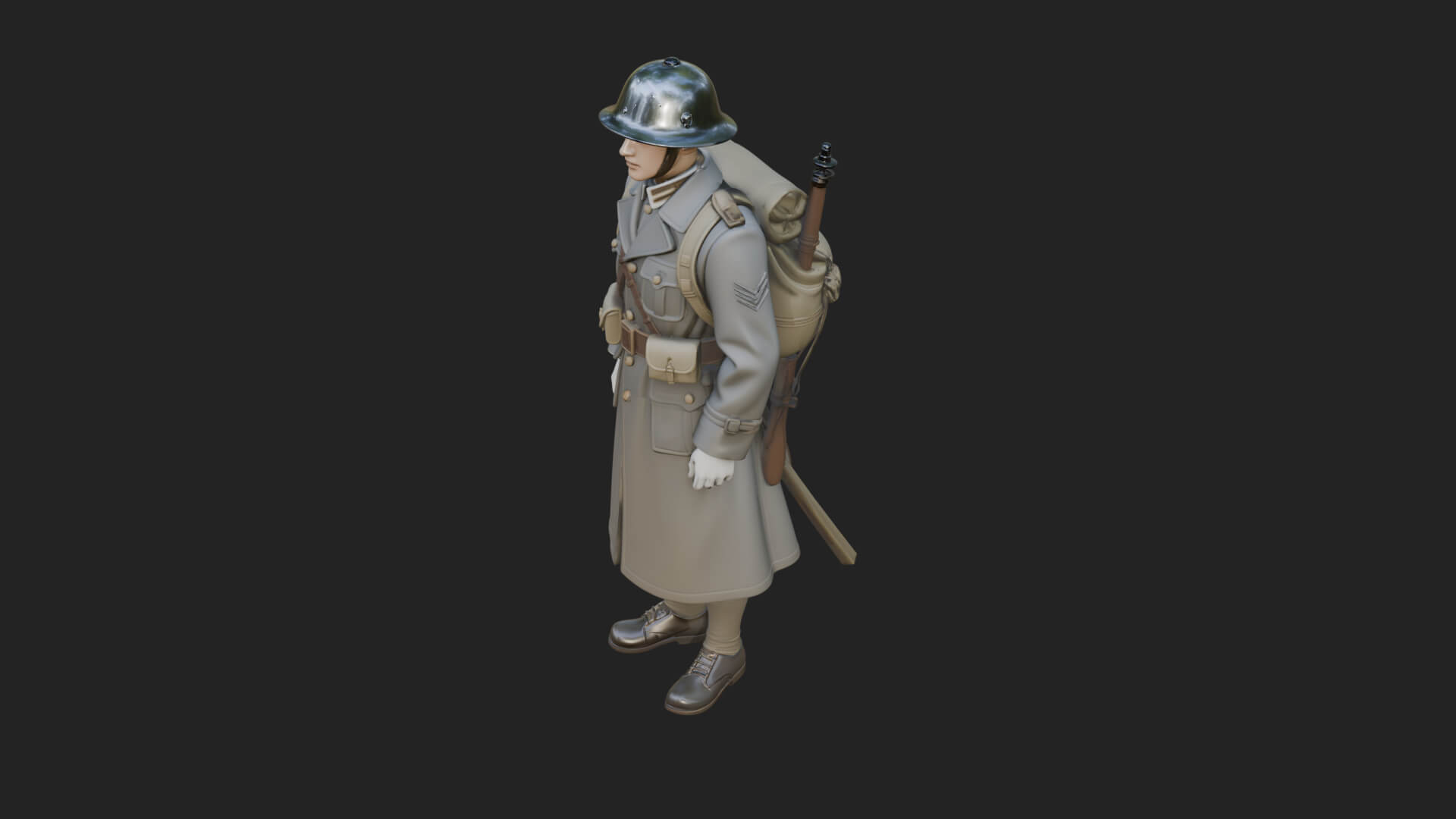 Vintage Soldier Statue Design 16 3D Print Model 3D Model