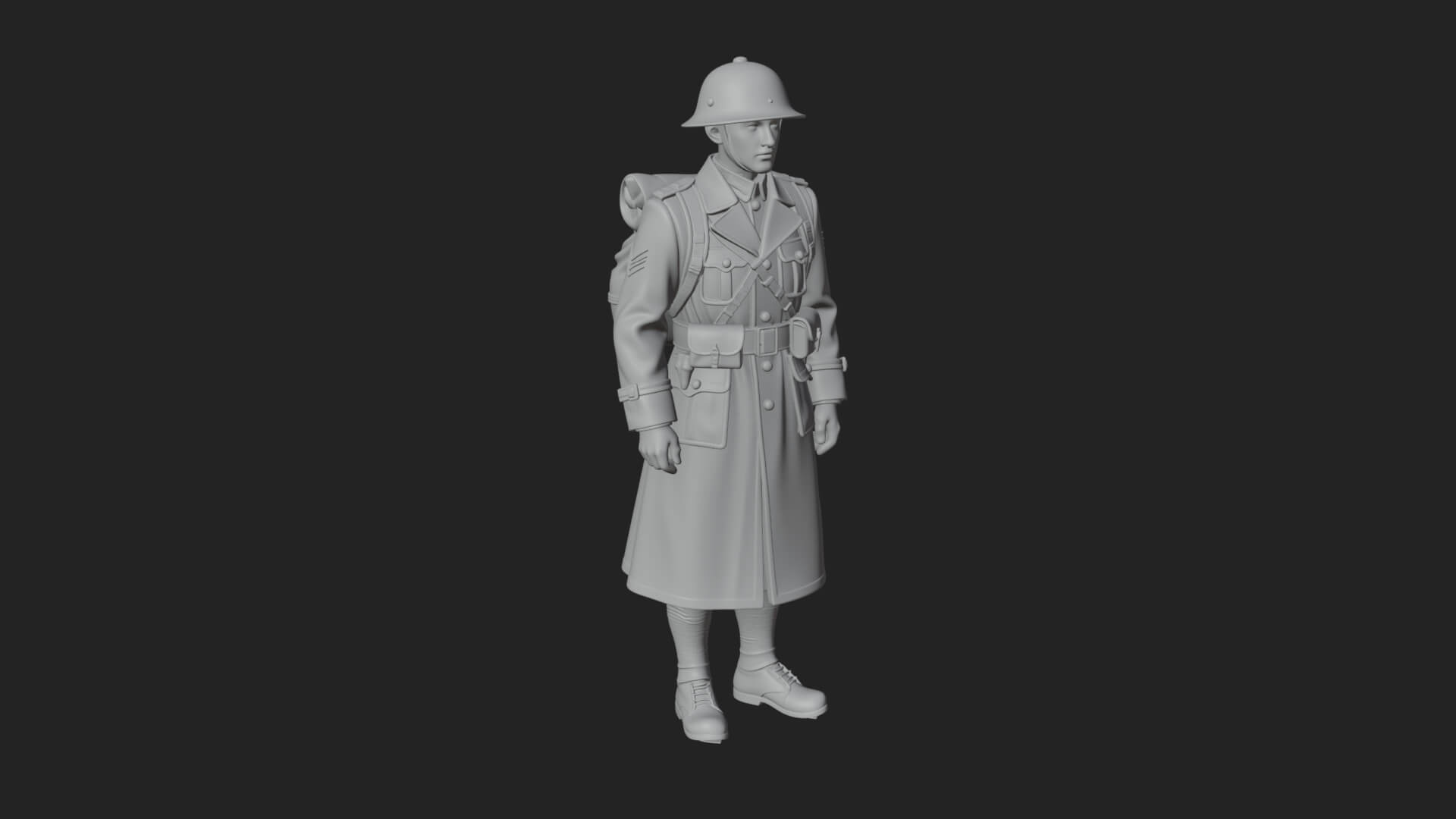 Vintage Soldier Statue Design 16 3D Print Model 3D Model