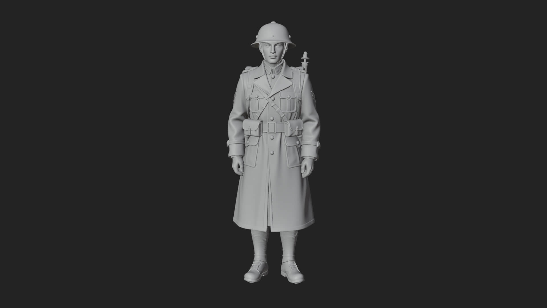 Vintage Soldier Statue Design 16 3D Print Model 3D Model