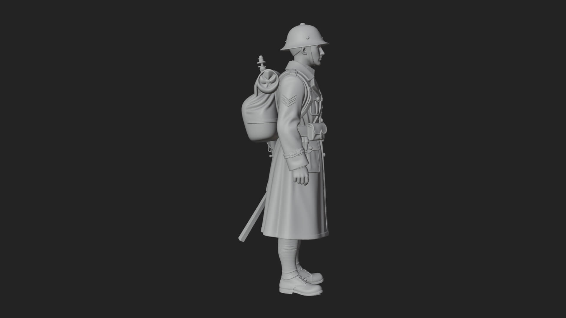 Vintage Soldier Statue Design 16 3D Print Model 3D Model