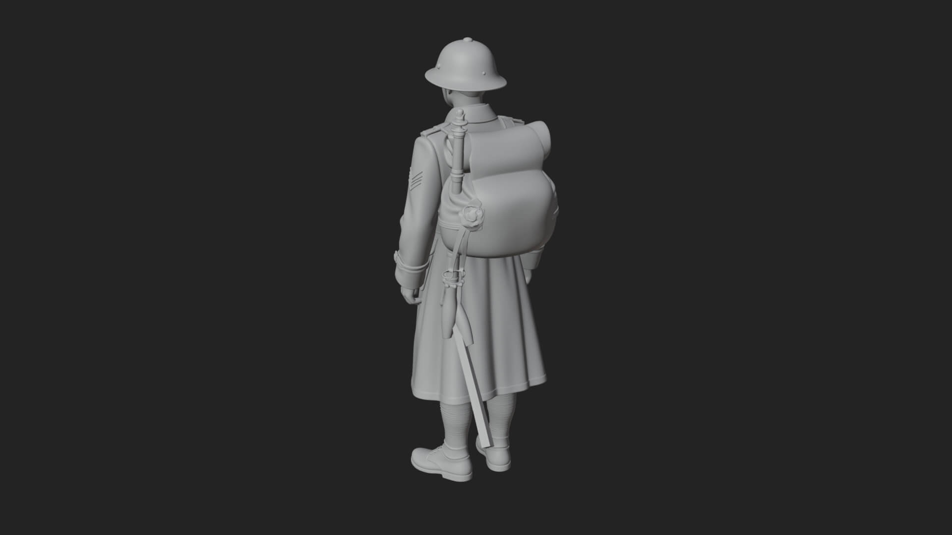Vintage Soldier Statue Design 16 3D Print Model 3D Model