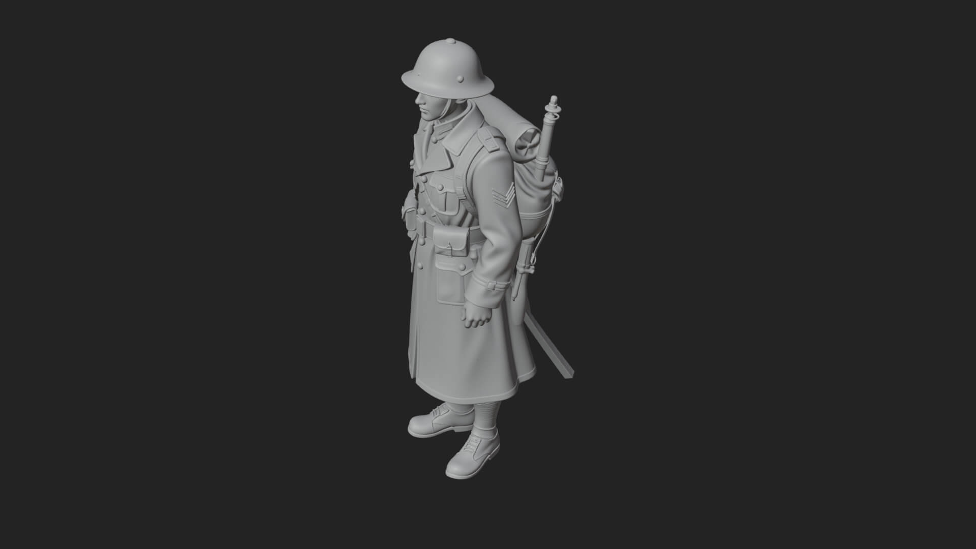 Vintage Soldier Statue Design 16 3D Print Model 3D Model