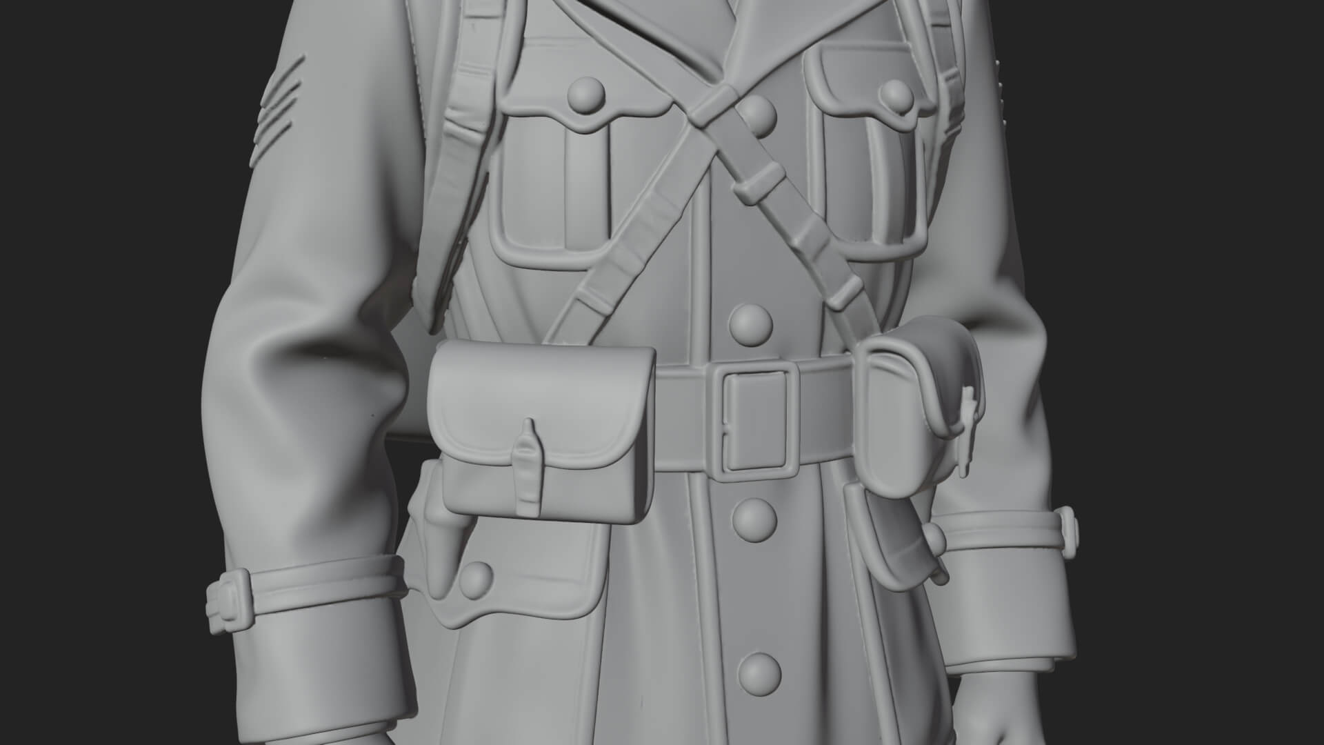 Vintage Soldier Statue Design 16 3D Print Model 3D Model