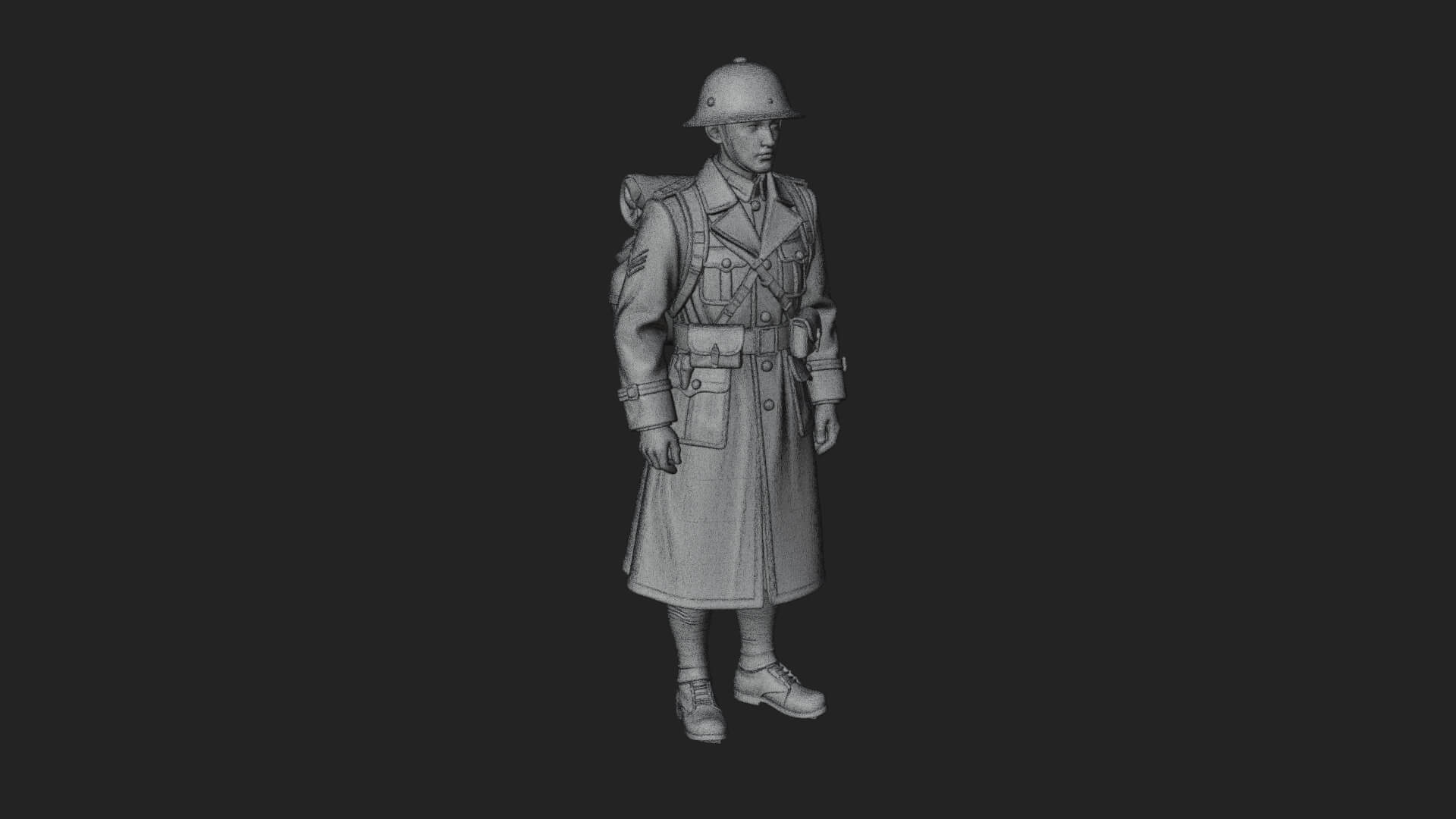 Vintage Soldier Statue Design 16 3D Print Model 3D Model