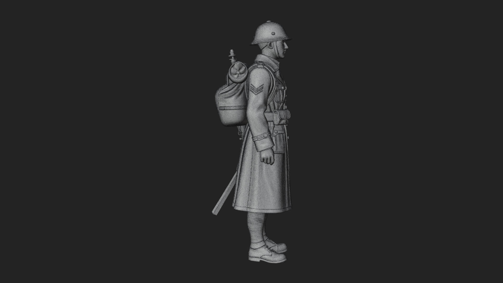 Vintage Soldier Statue Design 16 3D Print Model 3D Model